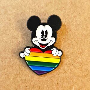 Disney Pride Rainbow Mickey Mouse Enamel Pin Style LGBTQ Jacket Backpack Purse